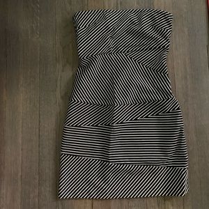 New Banana Republic Black White Striped Tube Dress